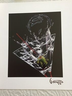 Lithograph by Michael Godard Splash Down - Black Background